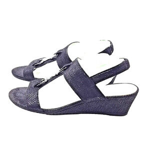 Anne Klein IFLEX Wedge Sandals Women's Size 8.5 M Black